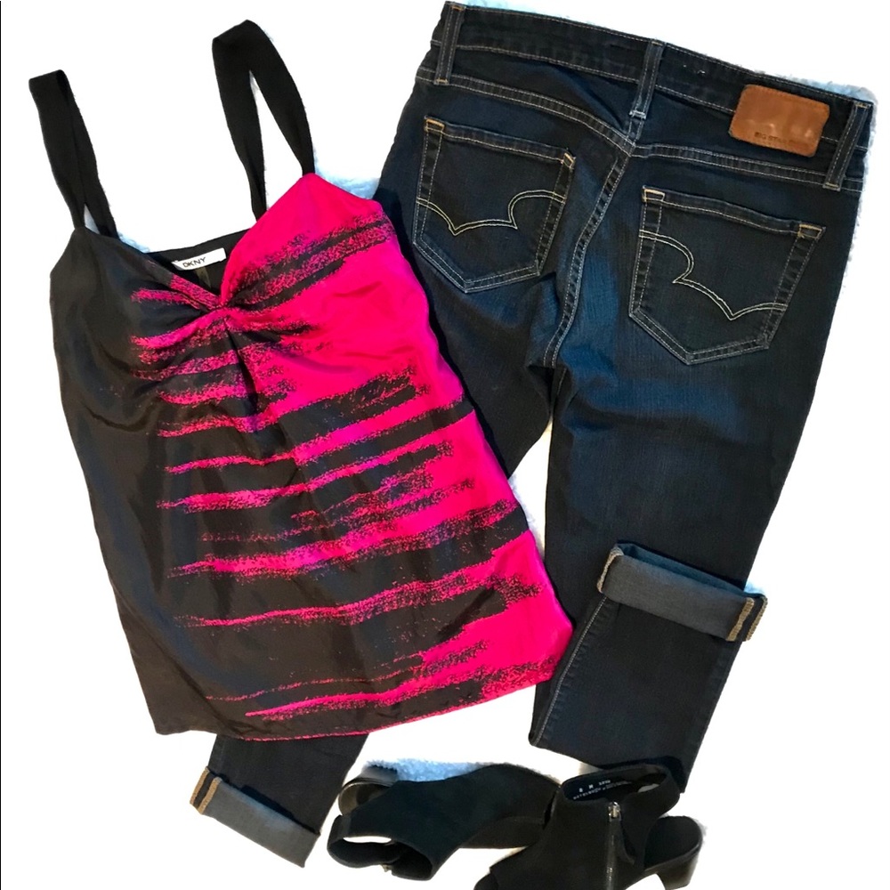 DKNYC 🔥 Side Zip•Ribbon Strap•Asymmetric Print